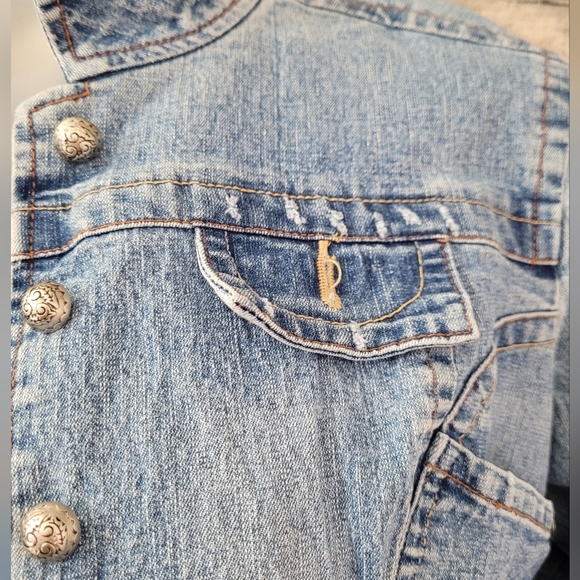 Vintage Cropped Denim Jacket by Rewind - Picture 7 of 12